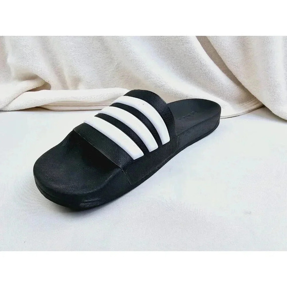 Adidas Size 12 Men's Black Cloud Foam Logo Slides Made In Italy Style #GZ5922 - Picture 1 of 14